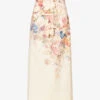 Zimmermann Floral-print Linen Midi Skirt 1 Zimmermann Floral-print Linen Midi Skirt -VogueVibe Store R04199041 MORISOTCREAMPRINT M