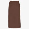 Bias-cut Midi-length Woven Skirt 1 Bias-cut Midi-length Woven Skirt -VogueVibe Store R04199238 BROWN M
