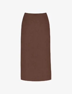Bias-cut Midi-length Woven Skirt