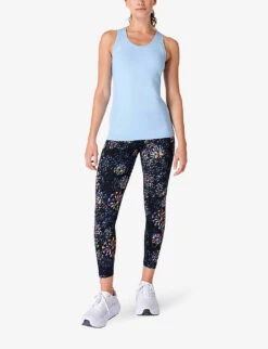 Sweaty Betty Power 7/8 High-rise Graphic-print Workout Leggings -VogueVibe Store R04201955 BLACKFACETEDFLORAL ALT01