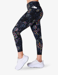 Sweaty Betty Power 7/8 High-rise Graphic-print Workout Leggings -VogueVibe Store R04201955 BLACKFACETEDFLORAL ALT02