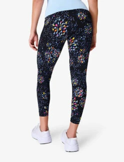 Sweaty Betty Power 7/8 High-rise Graphic-print Workout Leggings -VogueVibe Store R04201955 BLACKFACETEDFLORAL ALT03