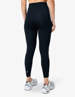 Sweaty Betty All Day 7/8 Cross-waist Stretch-woven Leggings -VogueVibe Store R04201975 BLACK ALT03