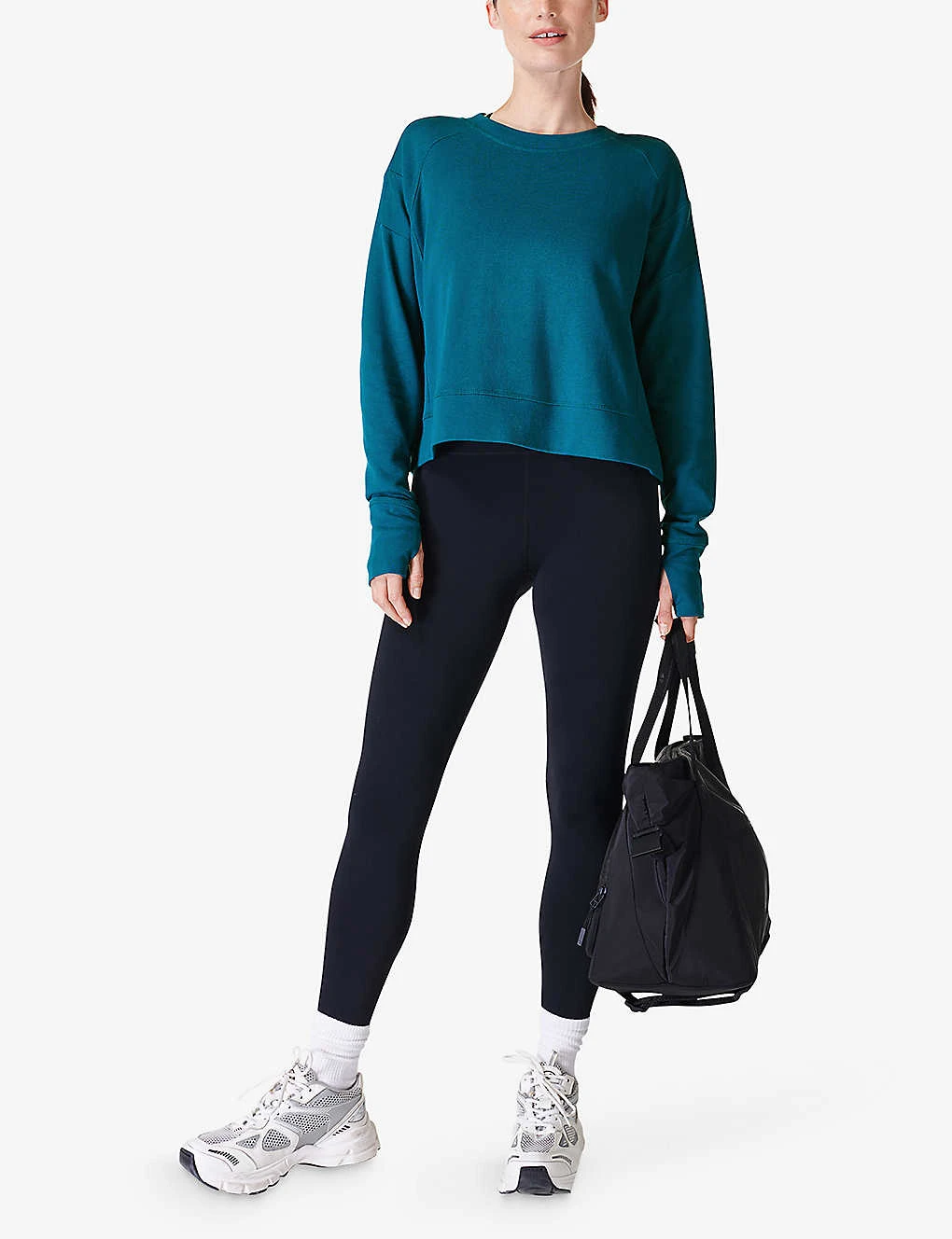 Sweaty Betty After Class Cropped Organic Cotton-blend Sweatshirt 4 Sweaty Betty After Class Cropped Organic Cotton-blend Sweatshirt - Image 2