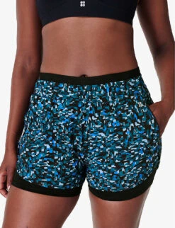 Sweaty Betty On Your Marks 4” Stretch-woven Running Shorts 8 Sweaty Betty On Your Marks 4” Stretch-woven Running Shorts -VogueVibe Store R04202000 BLUEWEAVEPRINT ALT02