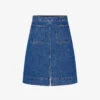 Soeur Minorque Patch-pocket High-rise Stretch-denim Mini Skirt -VogueVibe Store R04202821 BLUE M