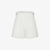 Soeur Uttam High-rise Linen Shorts 2 Soeur Uttam High-rise Linen Shorts -VogueVibe Store R04202850 WHITE M
