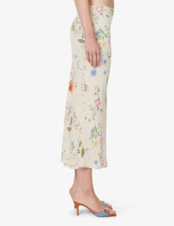 Layla High-rise Floral-print Woven Midi Skirt -VogueVibe Store R04203327 ETUDE ALT02