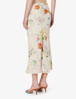 Layla High-rise Floral-print Woven Midi Skirt -VogueVibe Store R04203327 ETUDE ALT03