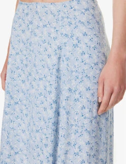 Zoe Floral-print Regular-fit Woven-blend Midi Skirt -VogueVibe Store R04203332 BROOKE ALT04