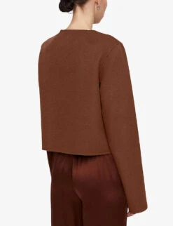 Joseph Jerome Single-breasted Wool And Silk-blend Jacket -VogueVibe Store R04203734 MAHOGANY ALT03