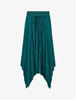Joseph Ade Pleated Woven Midi Skirt