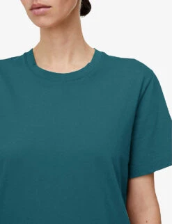 Joseph Round-neckline Cotton T-shirt 11 Joseph Round-neckline Cotton T-shirt -VogueVibe Store R04203833 DARKTEAL ALT04