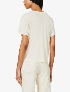 Emmylou Regular-fit Woven T-shirt -VogueVibe Store R04204569 CREAM ALT03