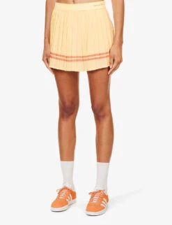 Serif Contrast-piping Stretch-woven Mini Skirt -VogueVibe Store R04205029 ALMOND ALT02