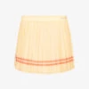 Serif Contrast-piping Stretch-woven Mini Skirt 2 Serif Contrast-piping Stretch-woven Mini Skirt -VogueVibe Store R04205029 ALMOND M