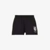 Hotel Disco Logo-print Mid-rise Cotton Shorts -VogueVibe Store R04205039 BLACK M