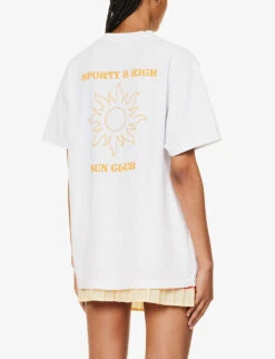 Sun Club Logo-print Regular-fit Cotton-jersey T-shirt 10 Sun Club Logo-print Regular-fit Cotton-jersey T-shirt -VogueVibe Store R04205041 WHITE ALT03