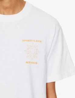 Sun Club Logo-print Regular-fit Cotton-jersey T-shirt 11 Sun Club Logo-print Regular-fit Cotton-jersey T-shirt -VogueVibe Store R04205041 WHITE ALT04