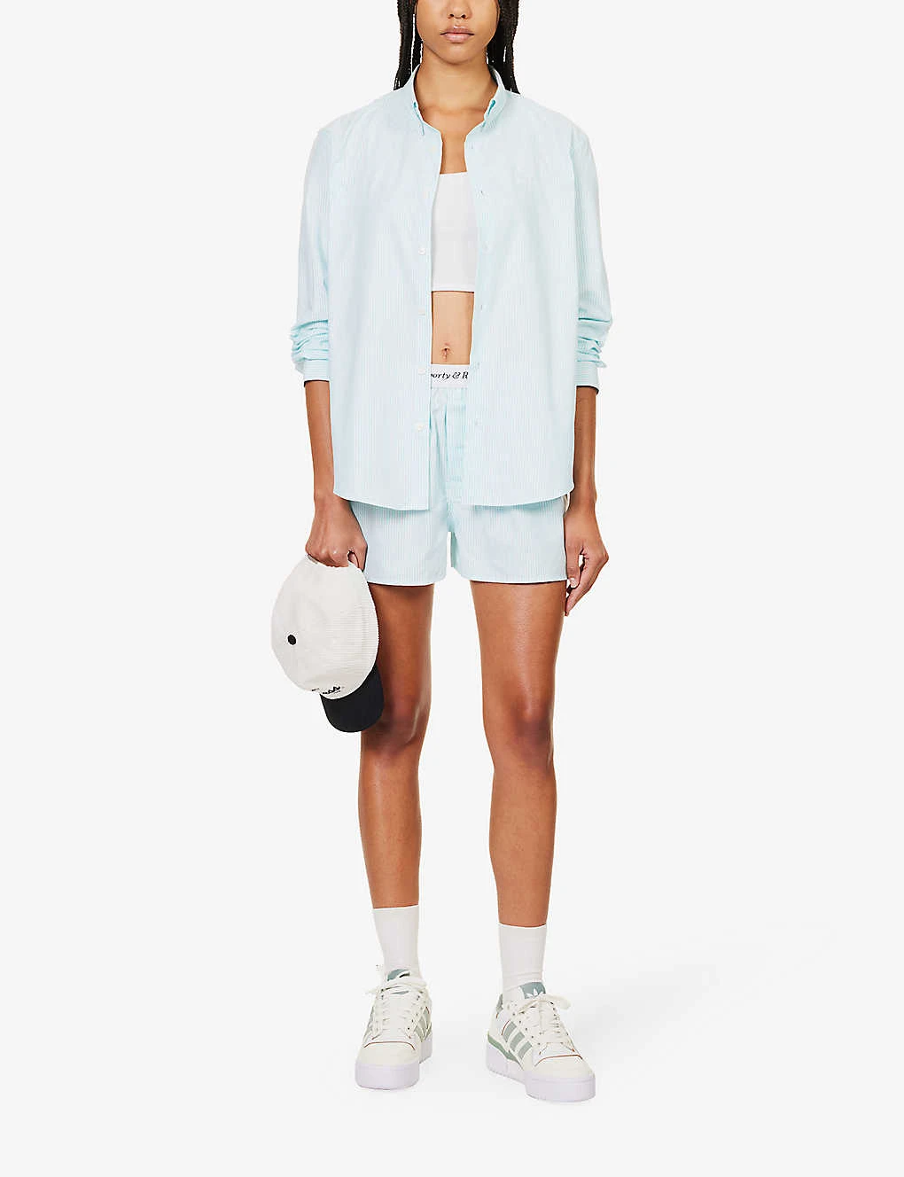 Oxford Striped Cotton Shorts 4 Oxford Striped Cotton Shorts - Image 2