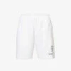 Vendome Brand-print Cotton-jersey Shorts -VogueVibe Store R04205124 WHITENAVY M
