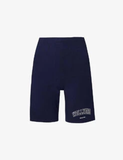 Wellness Brand-print High-rise Stretch-cotton Biker Shorts