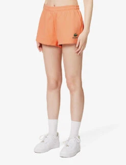 Lacoste X Sporty & Rich Disco Brand-print Cotton-jersey Shorts -VogueVibe Store R04205207 RECIFAL ALT02