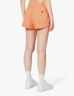 Lacoste X Sporty & Rich Disco Brand-print Cotton-jersey Shorts -VogueVibe Store R04205207 RECIFAL ALT03