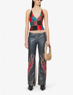 Lulu Check-pattern Upcycled Top -VogueVibe Store R04212516 TARTAN ALT01