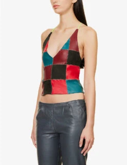 Lulu Check-pattern Upcycled Top -VogueVibe Store R04212516 TARTAN ALT02